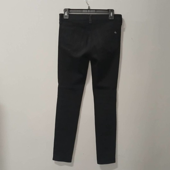 Rag & Bone Leather & Black Denim Combo Skinny Jean Size 25 - Picture 4 of 7